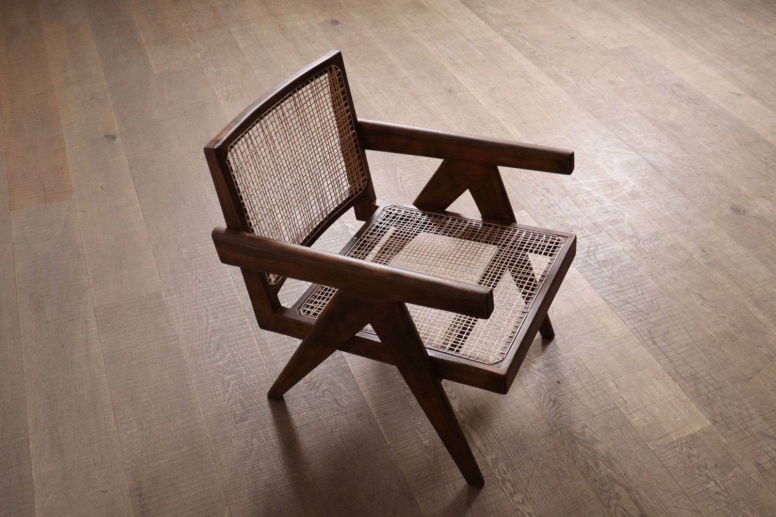 14500.0 Pierre Jeanneret Lounge Chairs Pj Si 29 A In Teak And Cane, ca. jaren 1950 photo