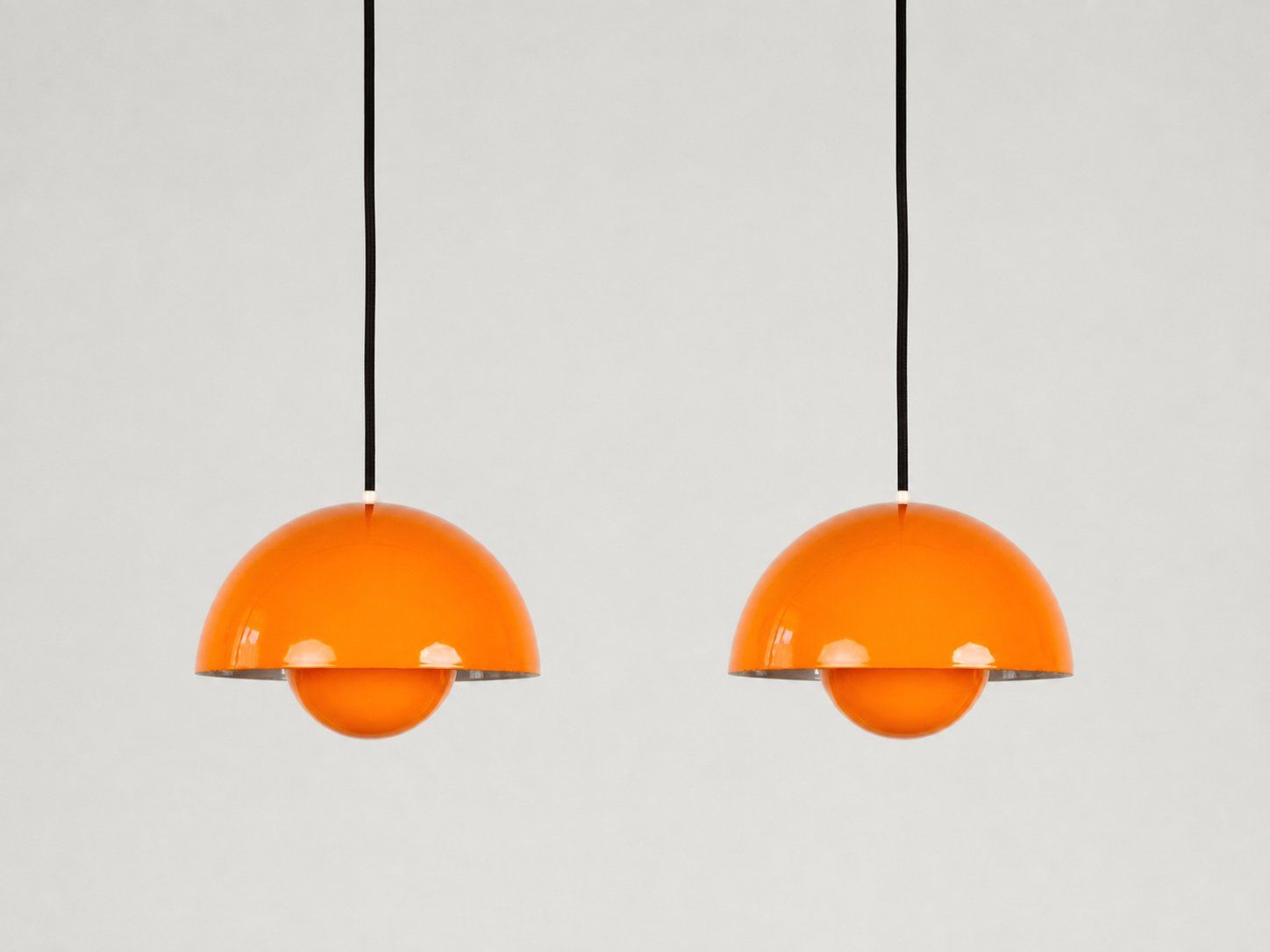 Vintage Flowerpot Pendant Lamps By Verner Panton For Louis Poulsen, Set Of 2 photo vintage