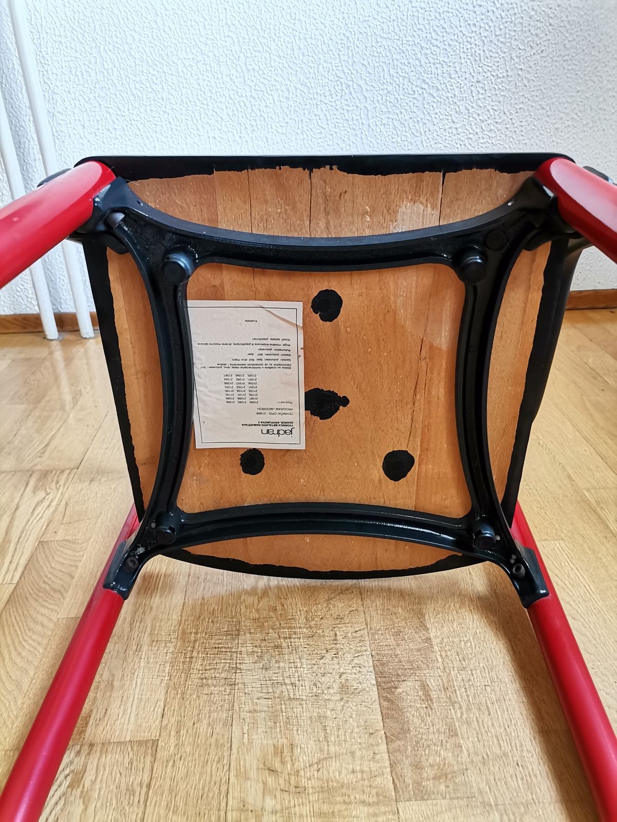 Meubels Set van 4 'Modres' eetkamerstoelen van Mladen Oresic voor TMN Jadran, jaren 1980, Joegoslavië photo