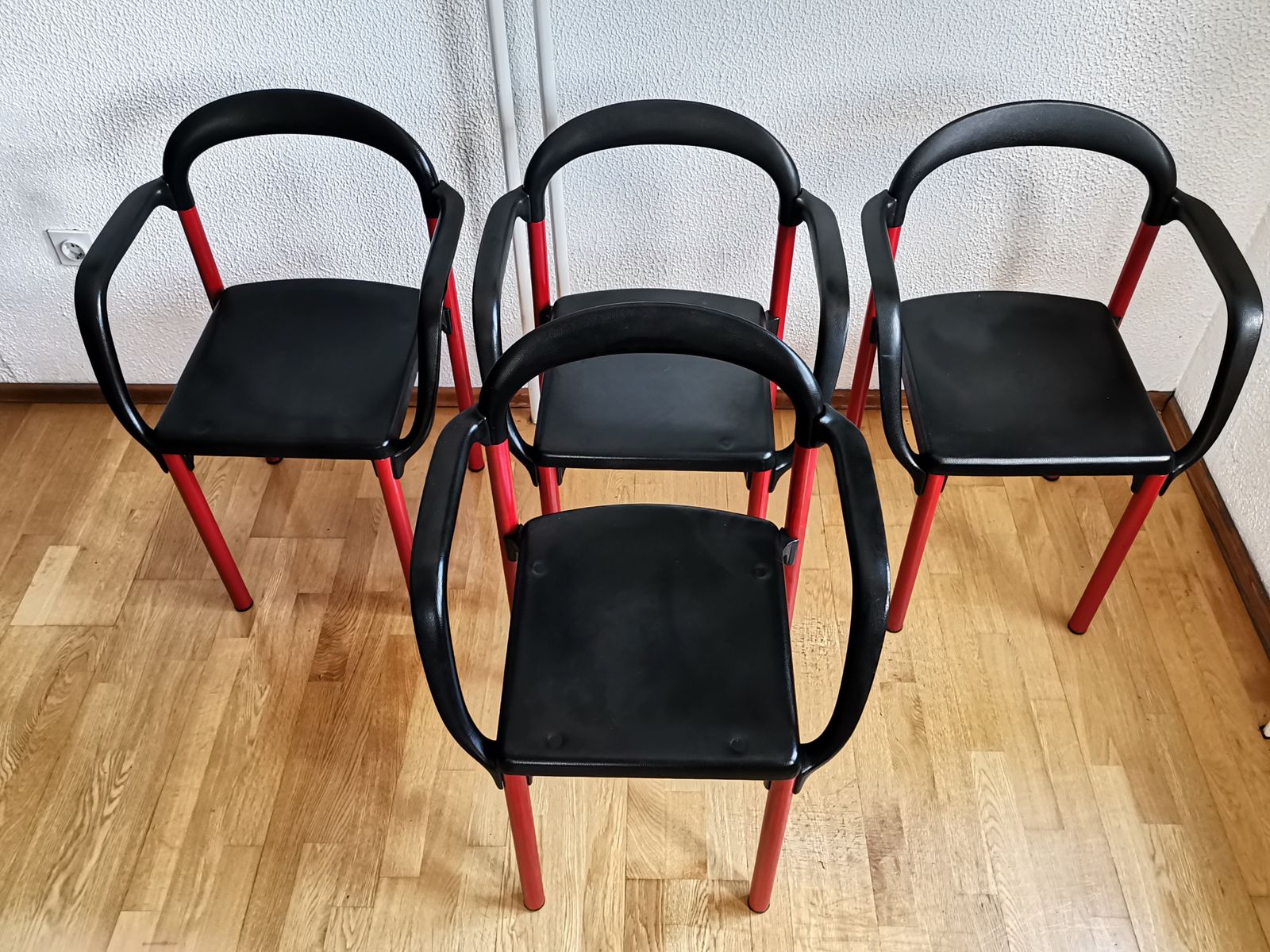 Set Of 4 'Modres' Dining Chairs By Mladen Oresic For Tmn Jadran / 80s Yugoslavia