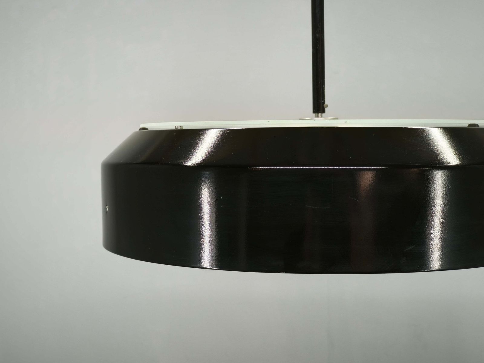 1960s Napako Modernist Black Glass Pendant Light, Czechoslovakia photo for sale
