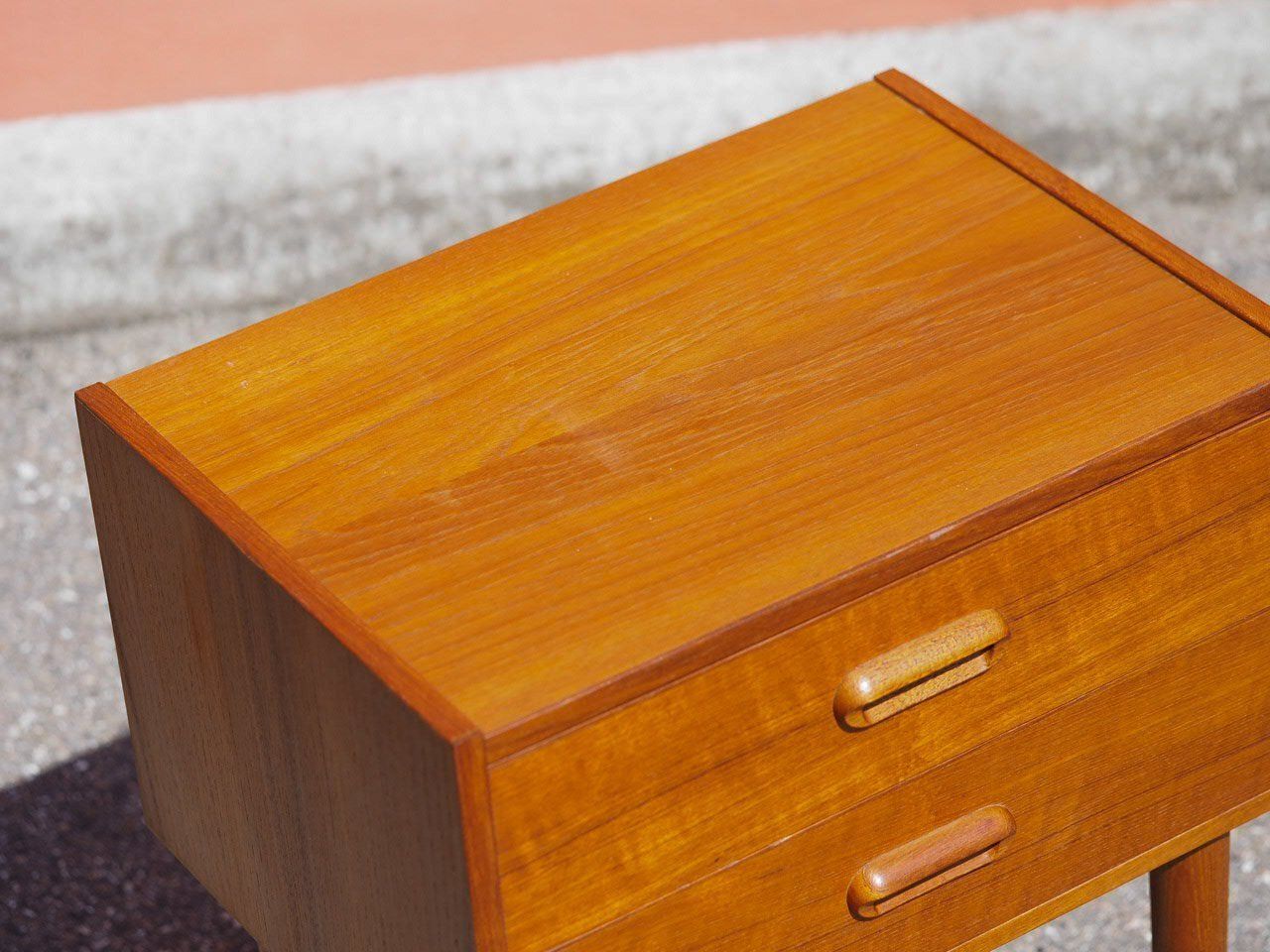 Vintage Teak Veneer Bedside Tables, Denmark, 1960, Set Of 2 photo for sale