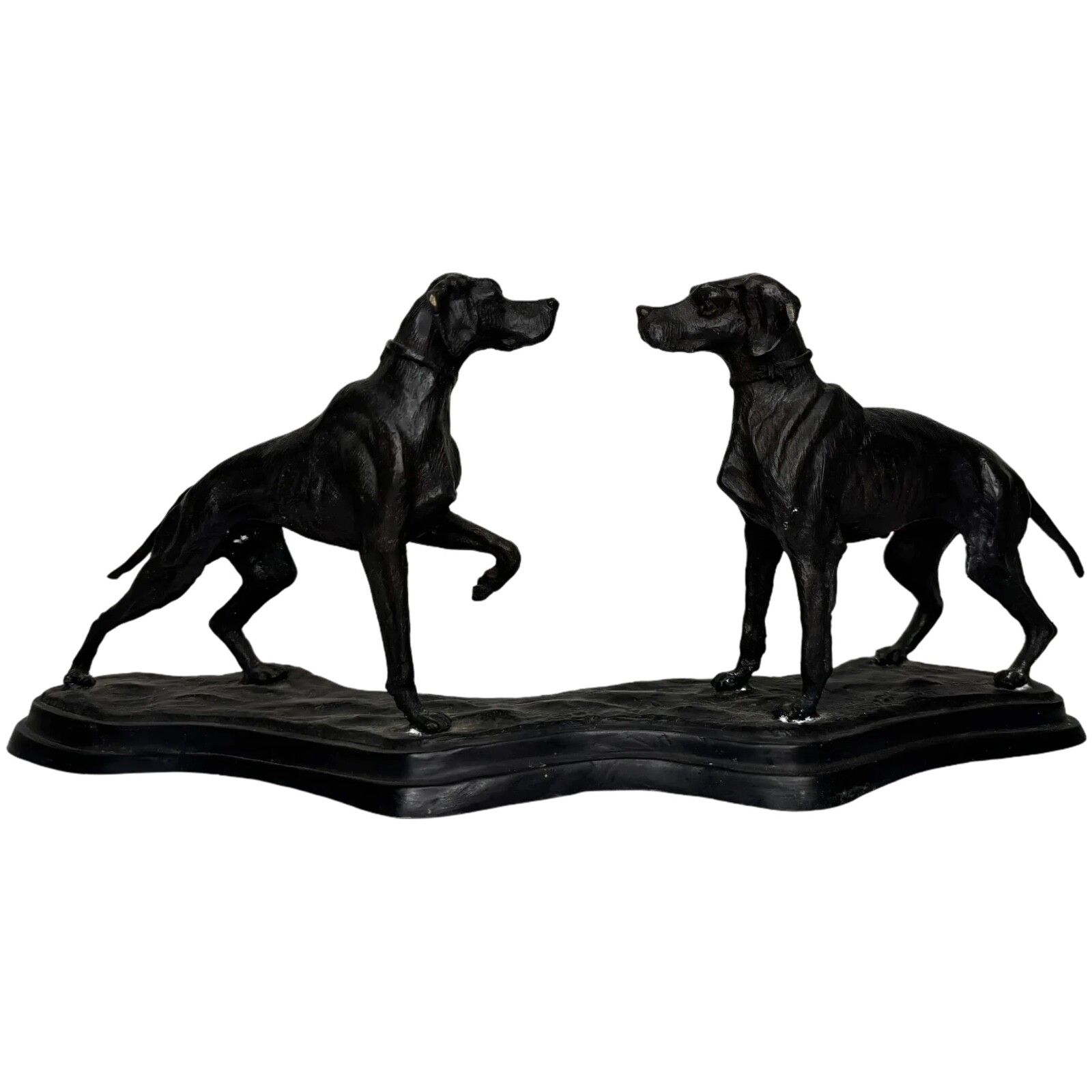 Victorian bronzen groep jachthonden ca. 1860, Franse Animalier sculptuur