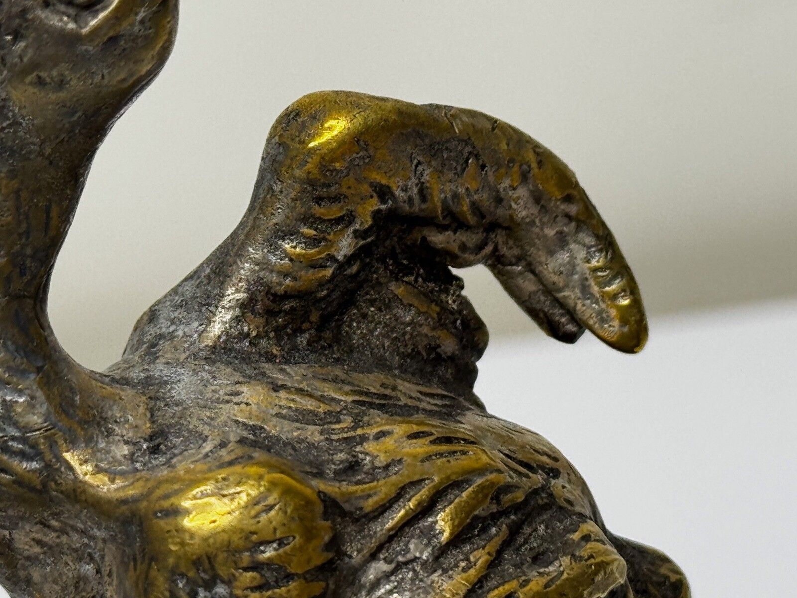 photo vinterior Antoine Bofill Signed Art Deco Pelican Car Mascot Brass Sculpture C1920s