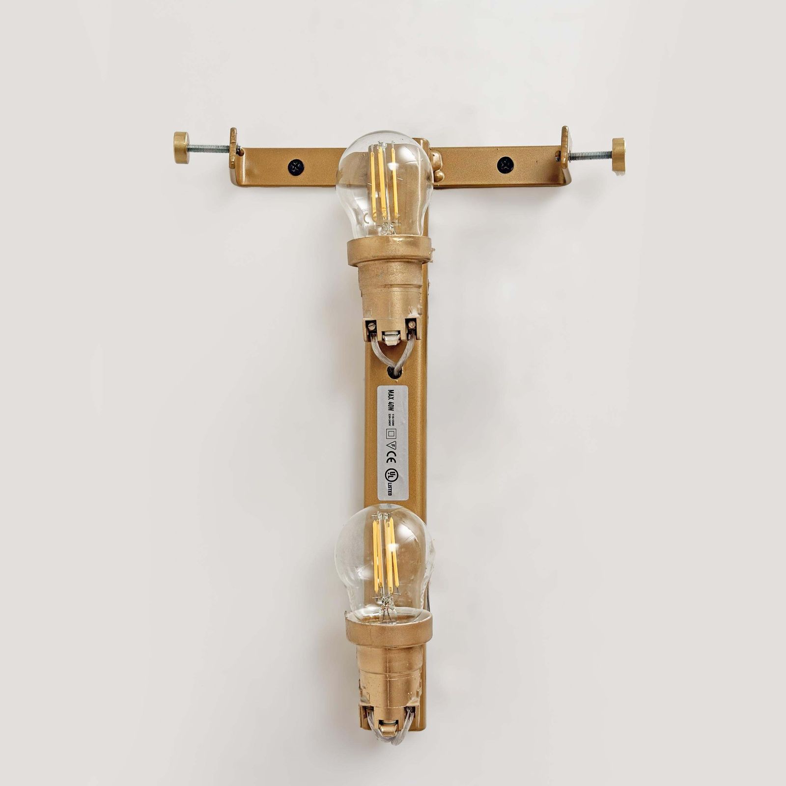 photo furniture Paar Murano glazen wandlampen met goudstofinsluitsels