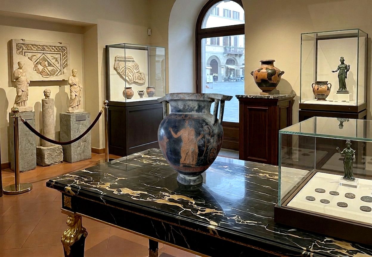 photo vinterior Etruskische Column Krater, Roodfiguur, 4e eeuw v.Chr.