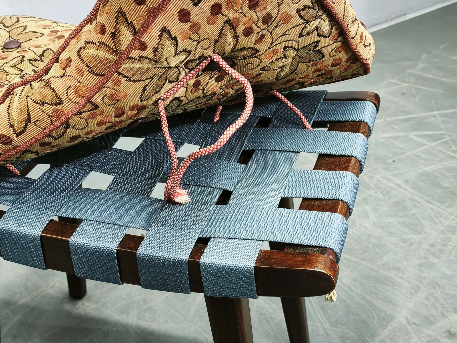 Ton Mid Century Beech Stool With Original Cushion, Czechoslovakia, Circa 1956 photo Furniture