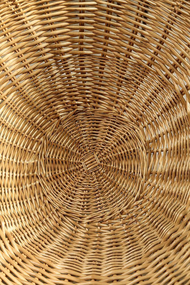 Vintage Italiaanse Modern Boho Rattan Bolvormige Schaalstoelen, ca. jaren 1950 photo furniture