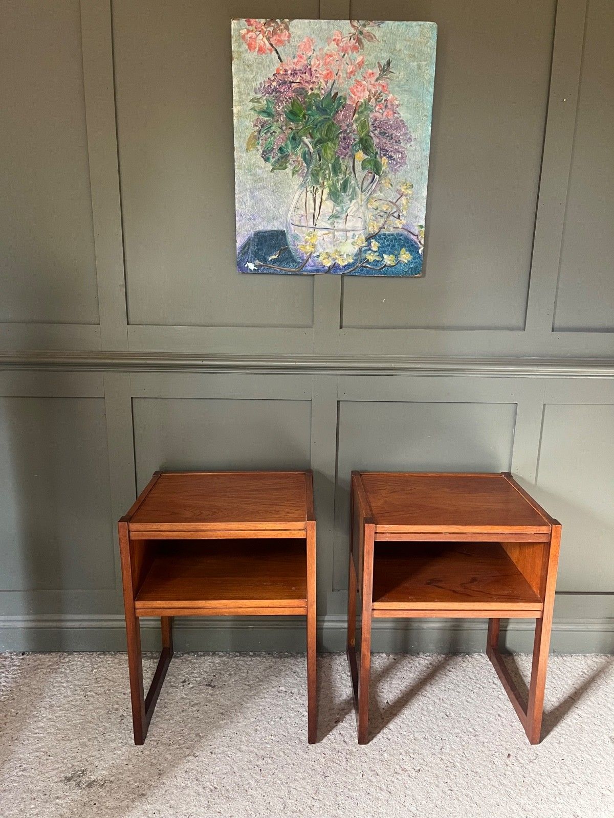 Pair Vintage Teak Bedside Cabinets Circa 1960’s photo 250.0