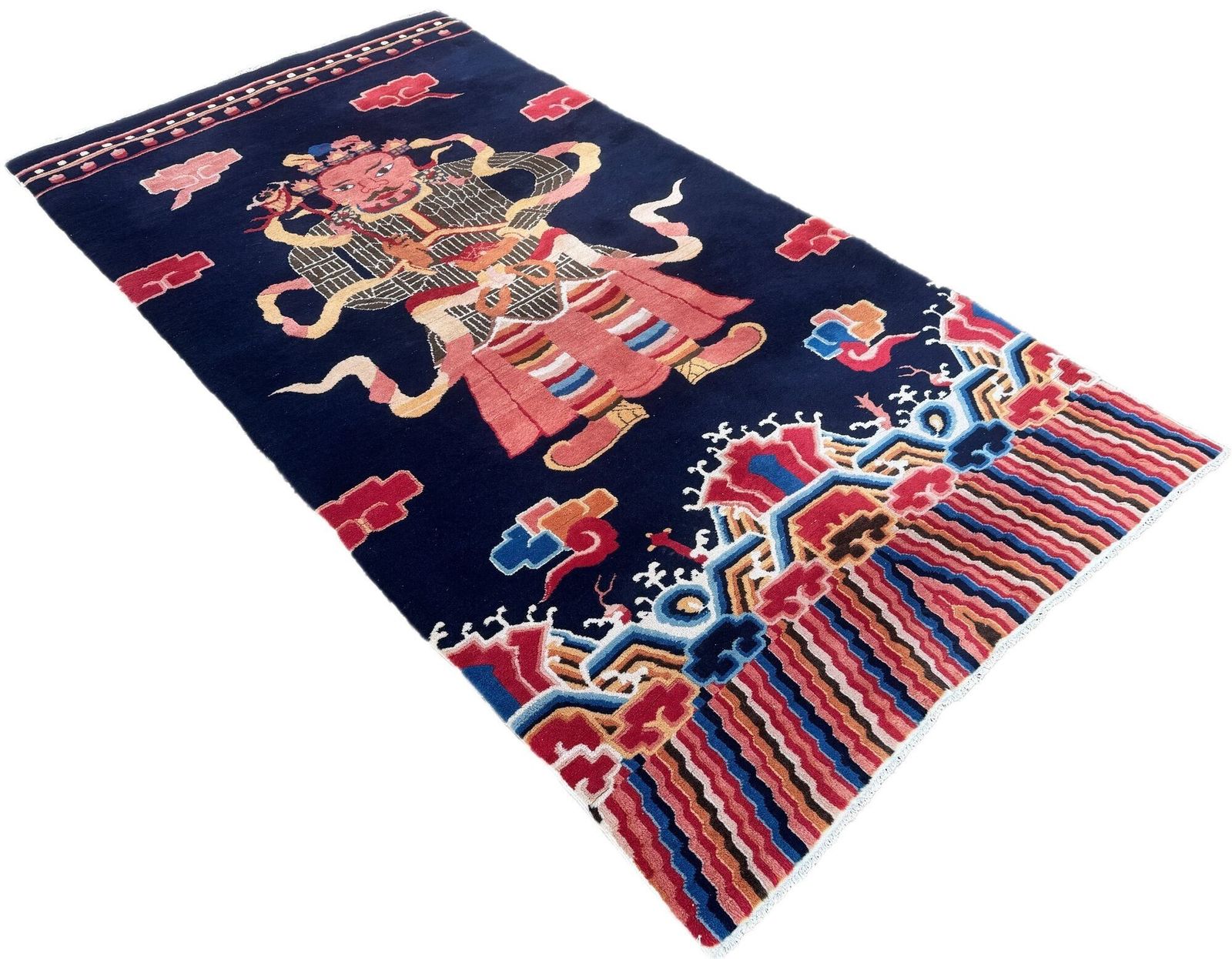 Vintage Chinees Peking-tapijt 2,43 m x 1,27 m photo for sale