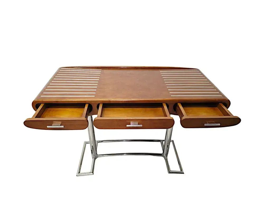 Mid-Century Design Bureau in Walnoot en Chroom photo 1445.469