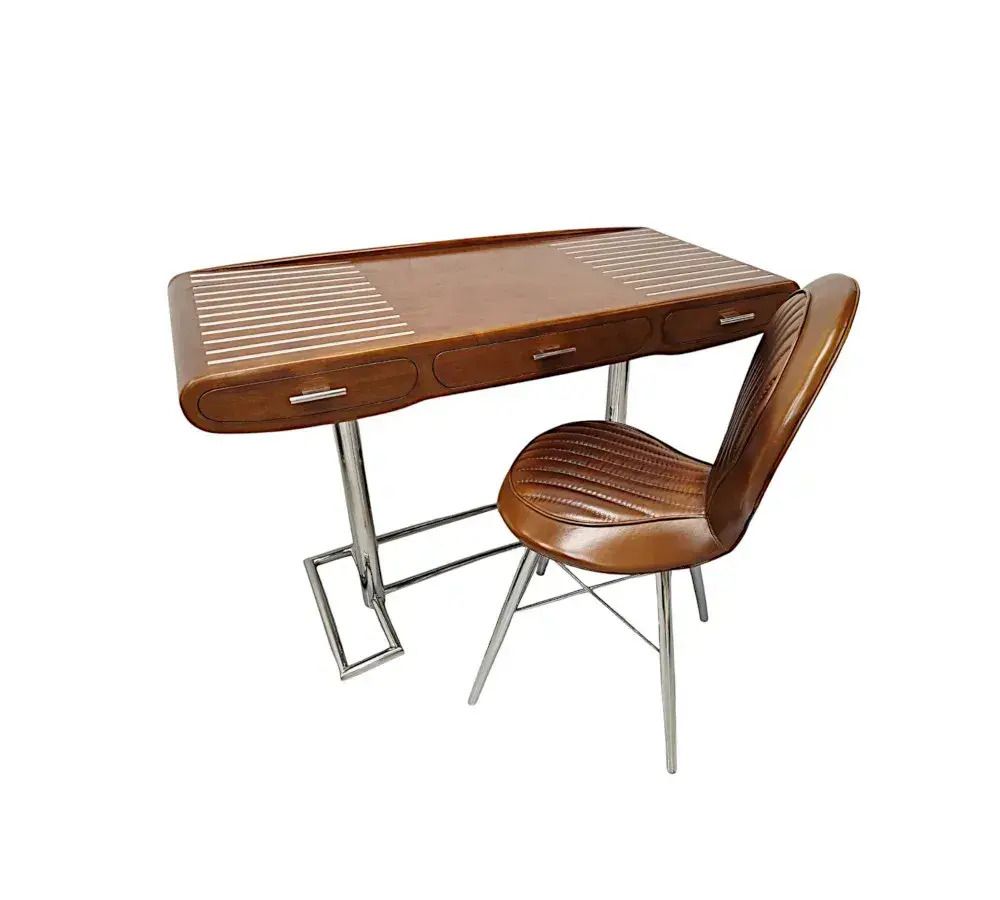 Mid-Century Design Bureau in Walnoot en Chroom photo vinterior