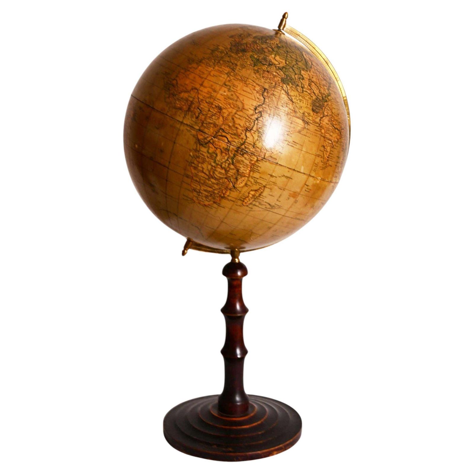Antieke fysieke aardglobe van Prof. Dr. Krause, geproduceerd door Paul Raeth photo furniture