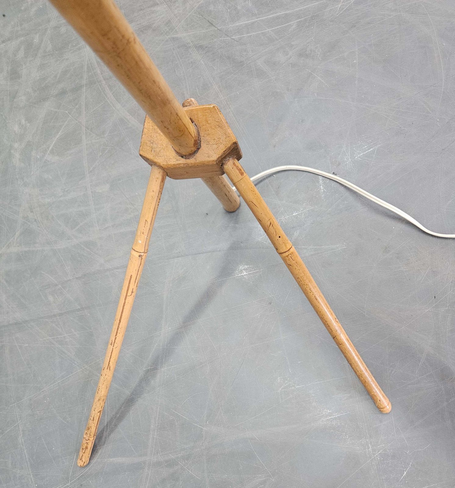 photo vintage Rare Midcentury Floor Bambnoo And String Lamp, 1960s
