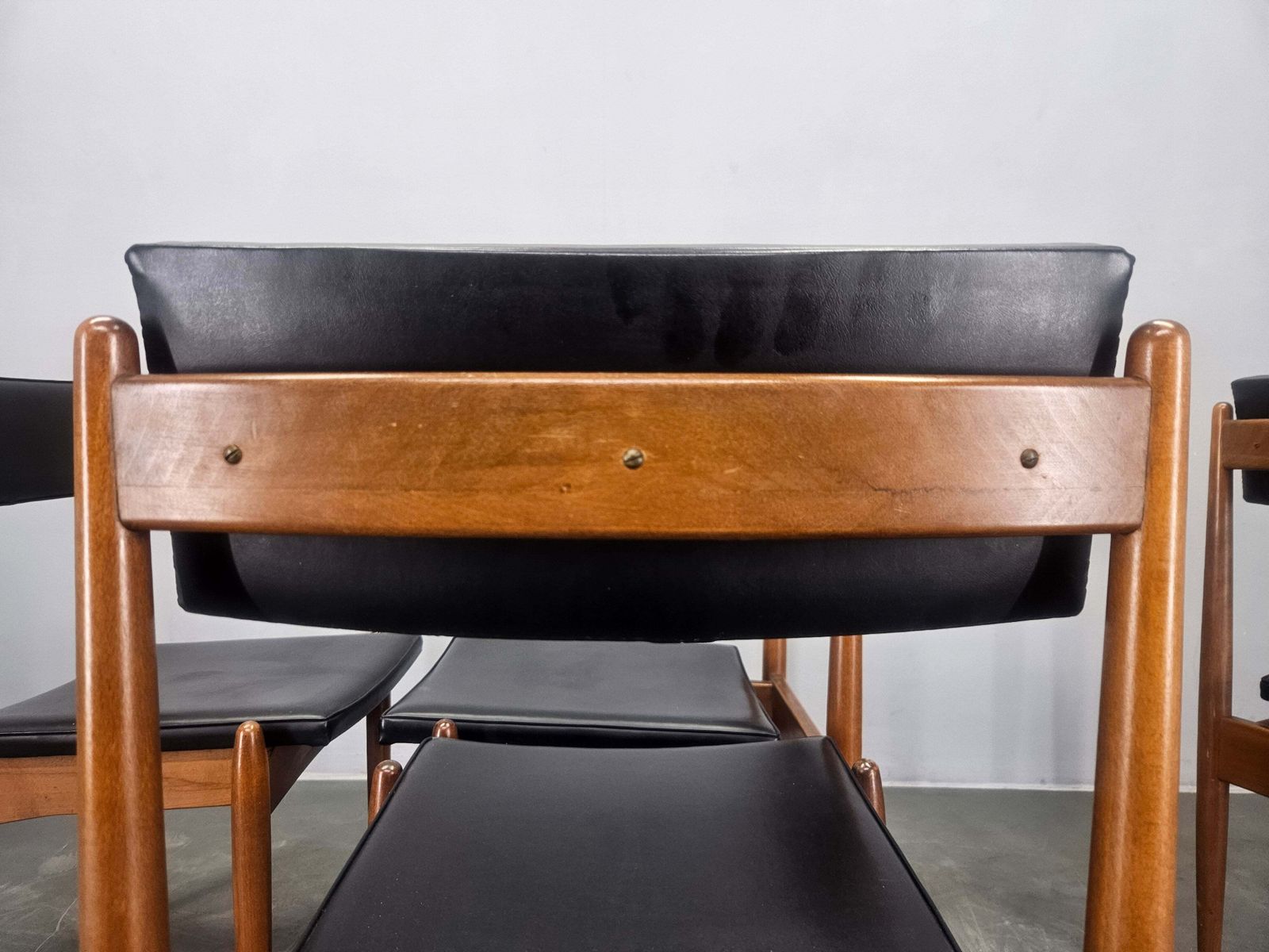 1307.0 Ensemble de quatre fauteuils de salle à manger mid-century rares, Danemark, années 1970 photo