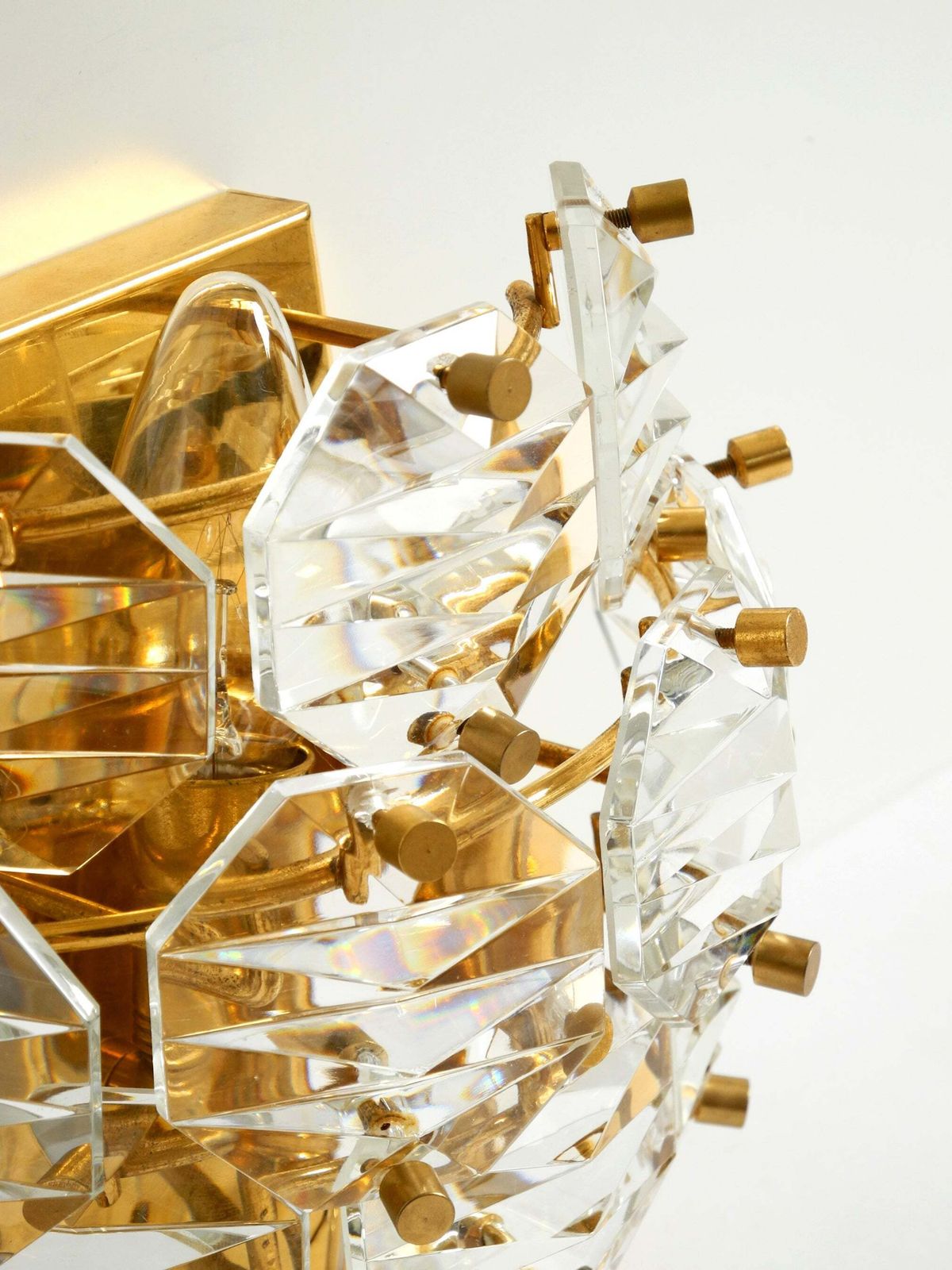 photo furniture Beautiful Original 1960s Kinkeldey Crystal Glass And Brass Wall Lamp