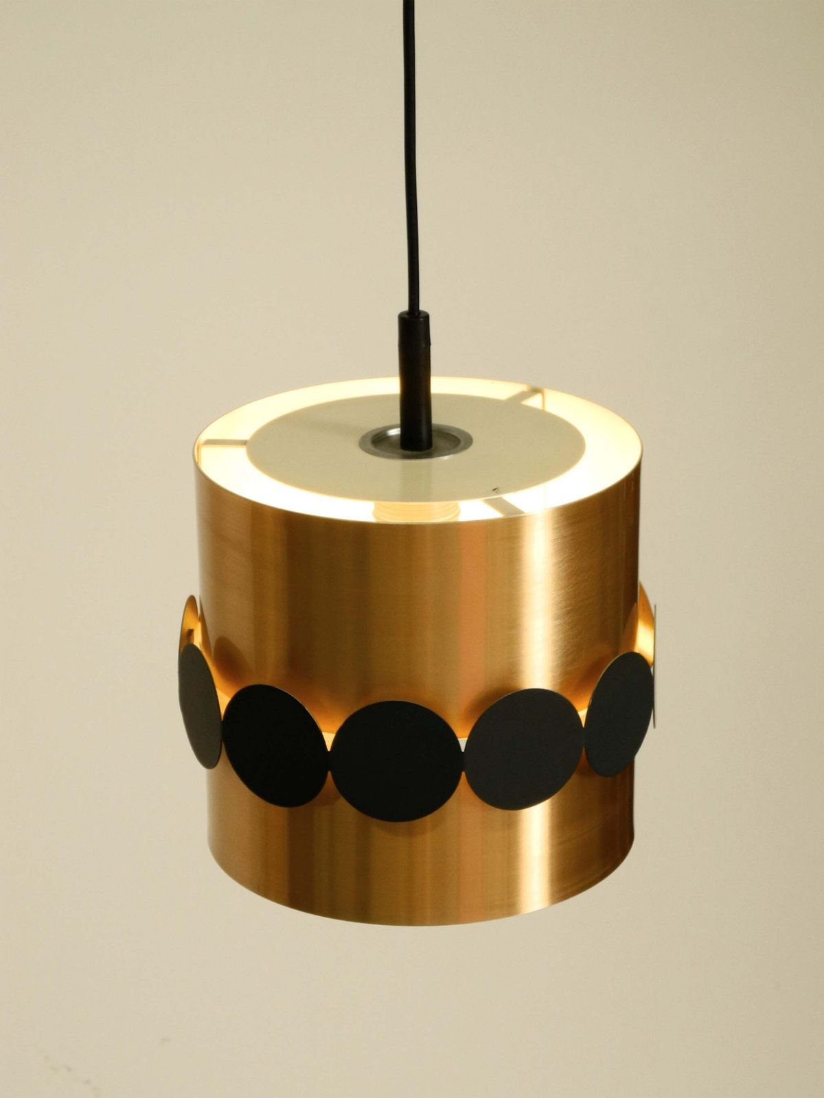 photo for sale Suspension mid-century années 1960 par Doria, en aluminium anodisé cuivré