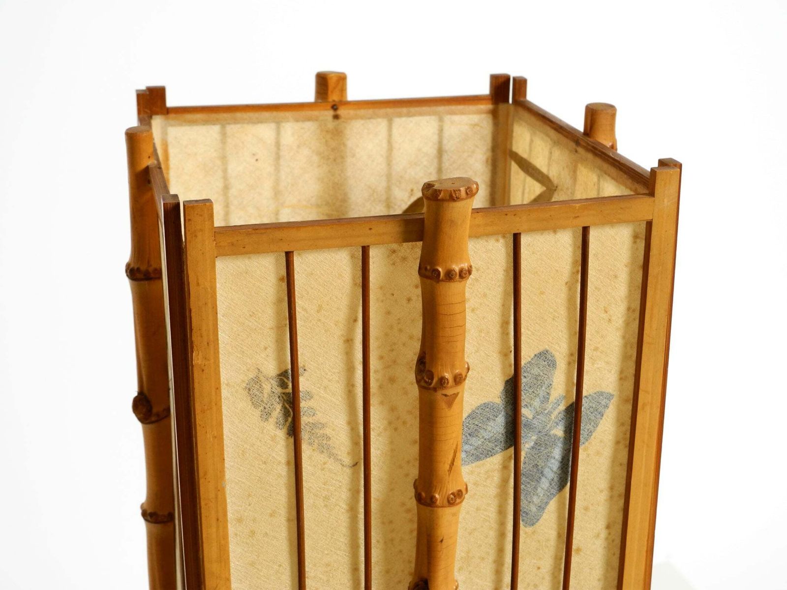 photo vinterior French Mid Century Modern Table Lamp Made Of Bamboo And Parchment Paper