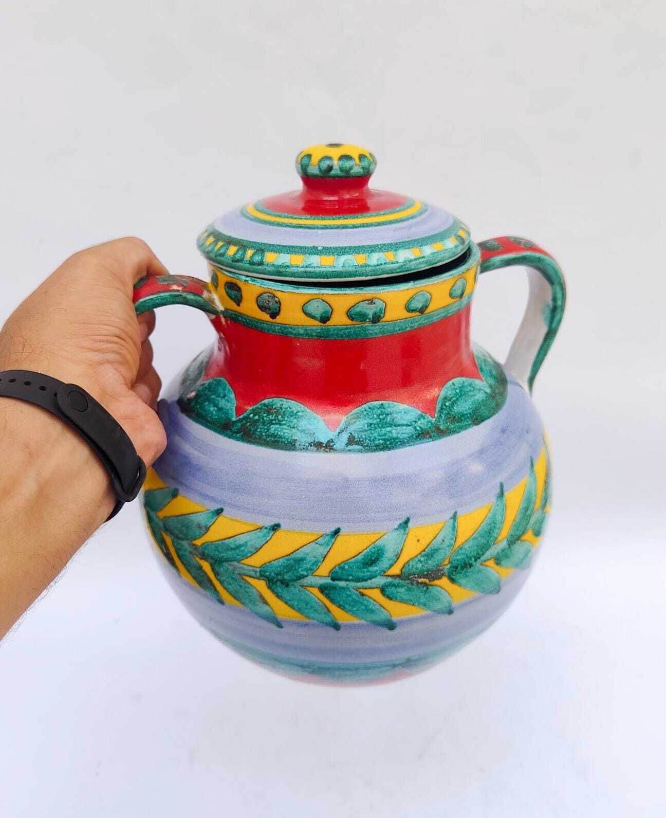 Giovanni De Simone vintage keramische amfoorvase ca. jaren 1960, mid-century, met twee handvatten. photo vinterior