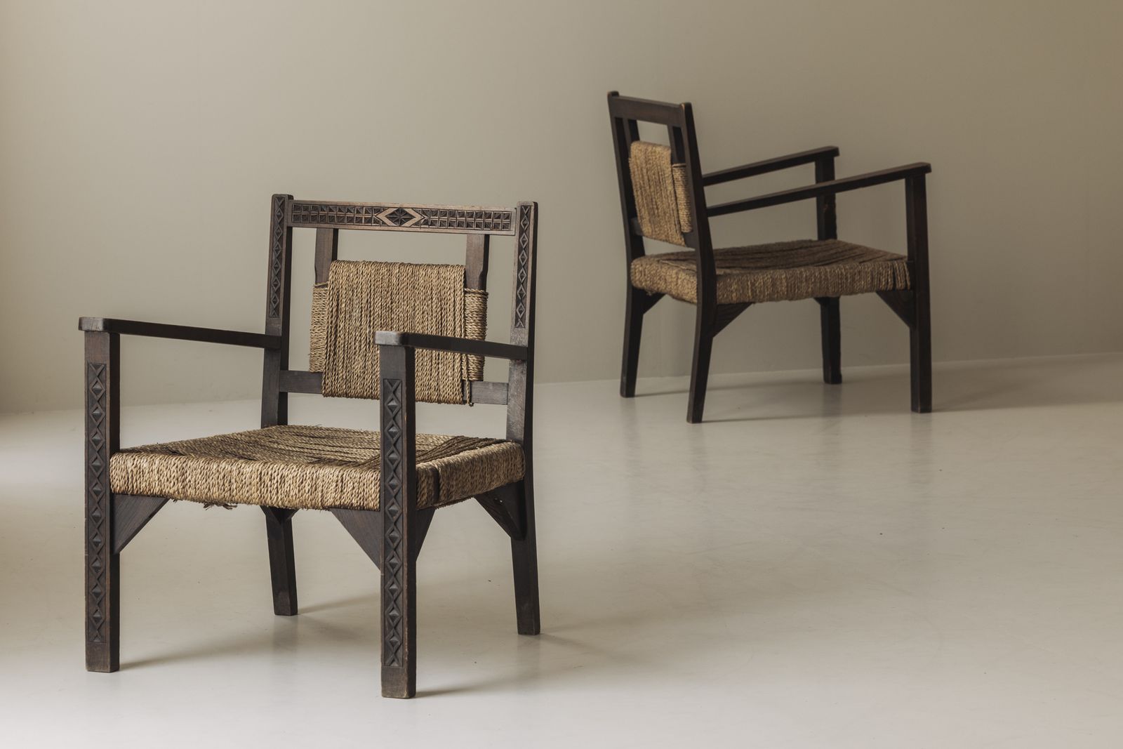 French Modernist Easy Chairs In The Manner Of Francis Jourdain, 1940s