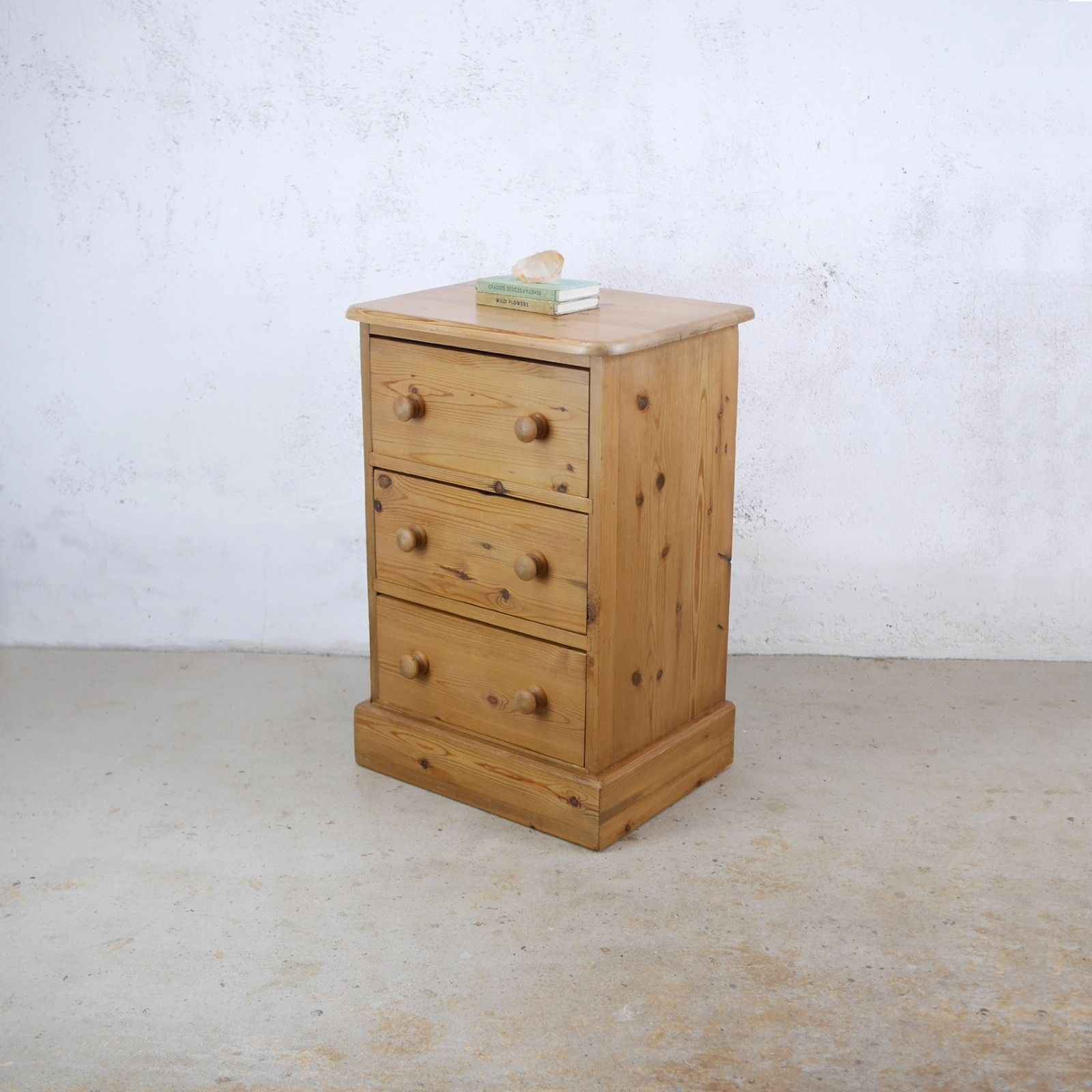 Pair Vintage Stripped Pine Bedside Tables Drawers #103293 photo vintage