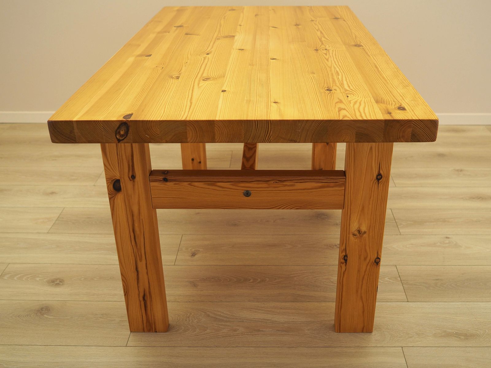 Deense massief grenen eettafel in Scandinavisch modern stijl, jaren 1980 photo vinterior