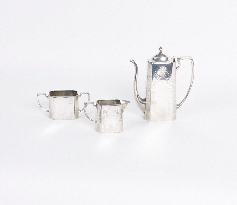 Antiek zilveren koffieservies, Amerikaans verzilverd photo Woonaccessoires
