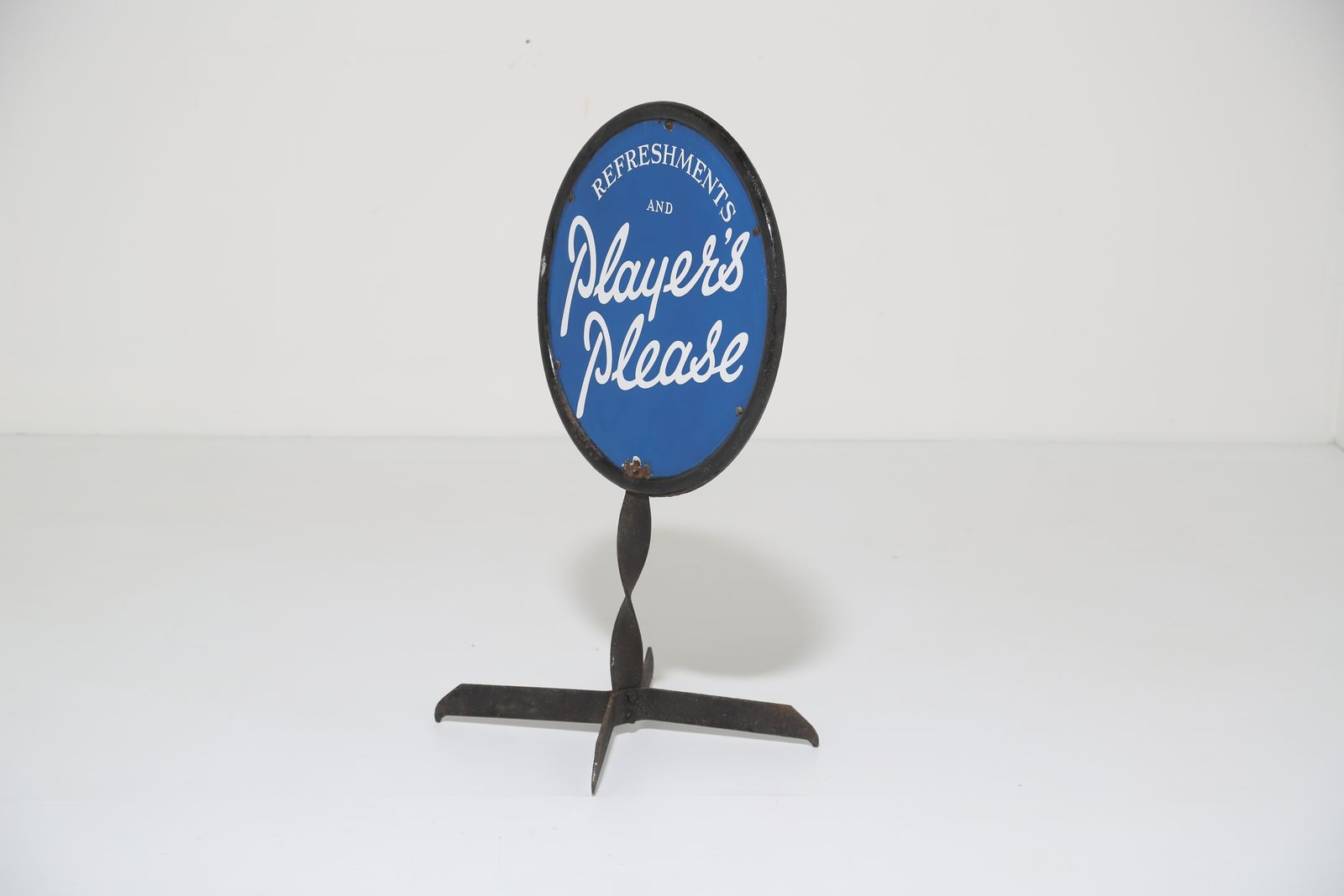 ‘Player’s Cigarette’s’ Floorstanding Double Sided Enamel Advertising Sign, 1940/50s. photo vintage