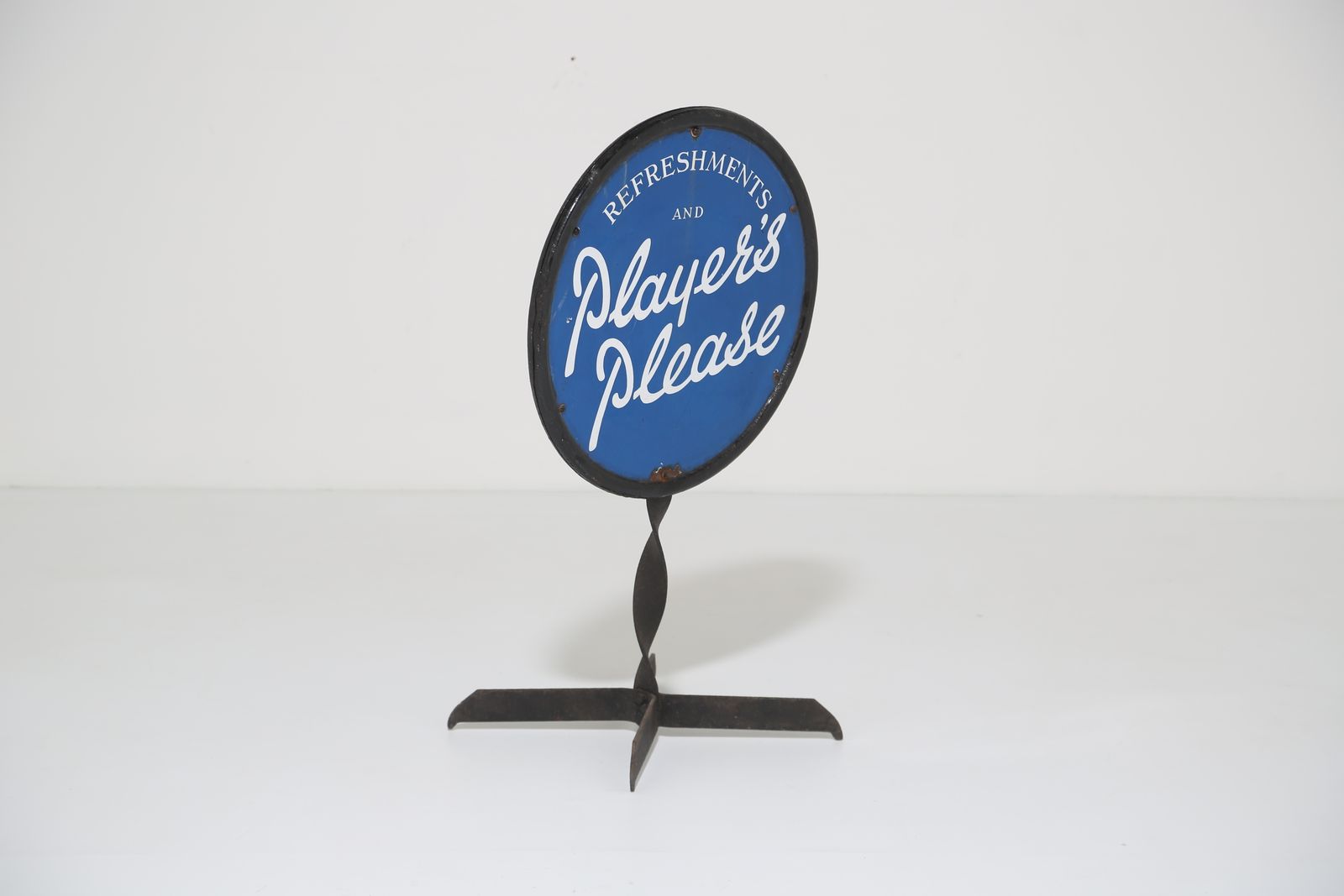 photo furniture ‘Player’s Cigarette’s’ Floorstanding Double Sided Enamel Advertising Sign, 1940/50s.