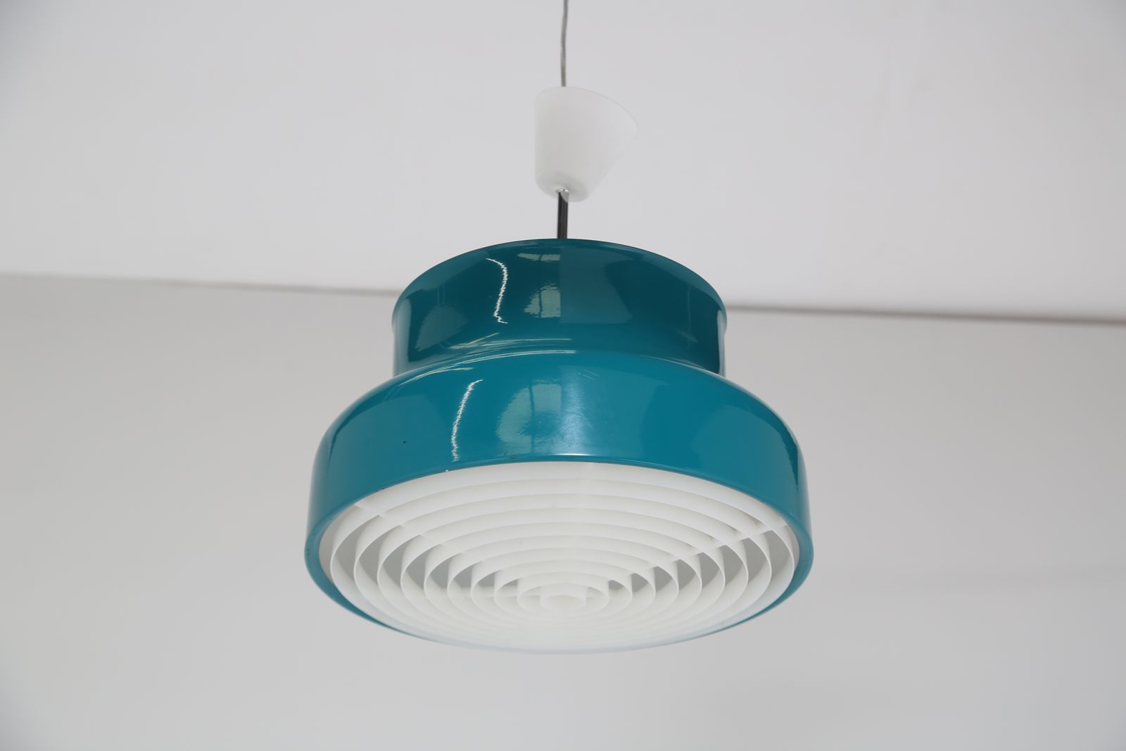 Plafonnier mid-century en métal laqué bleu-vert « Bumlingen » par Anders Pehrson pour Ateljé Lyktan, 1968 photo 795.0