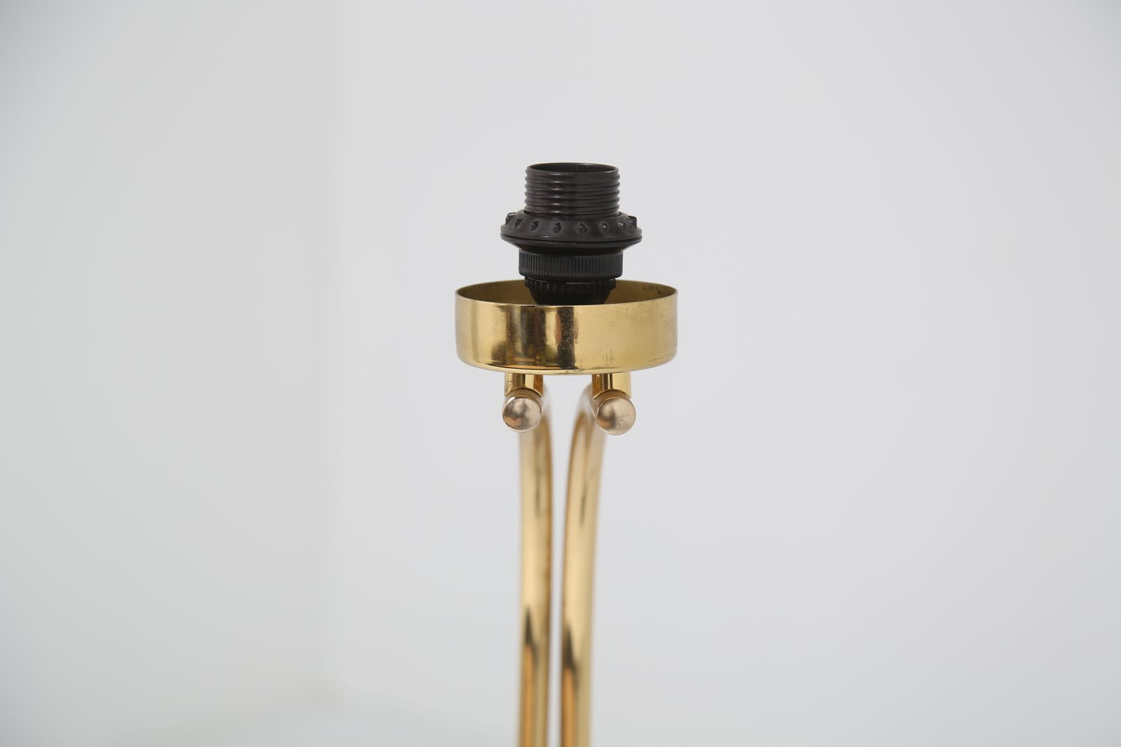 photo for sale Mid Century Modern Italian Brass & Black Marble Arch Floor Lamp, 1970s.