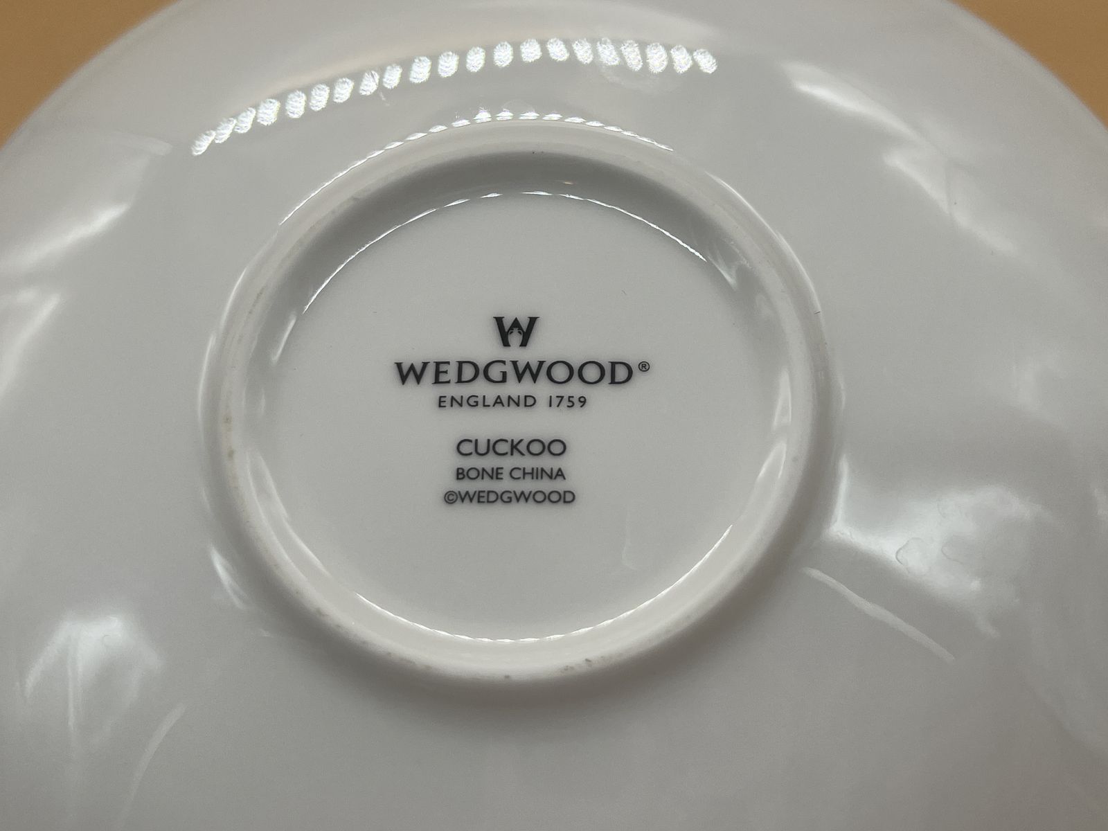 photo for sale Wedgwood China Cuckoo Blue Design theekop op voet met schotel.
