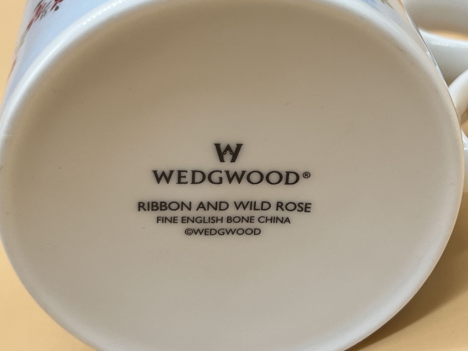 Wedgwood China Archive Collection Ribbon & Wild Rose Design kleine mok. photo vintage