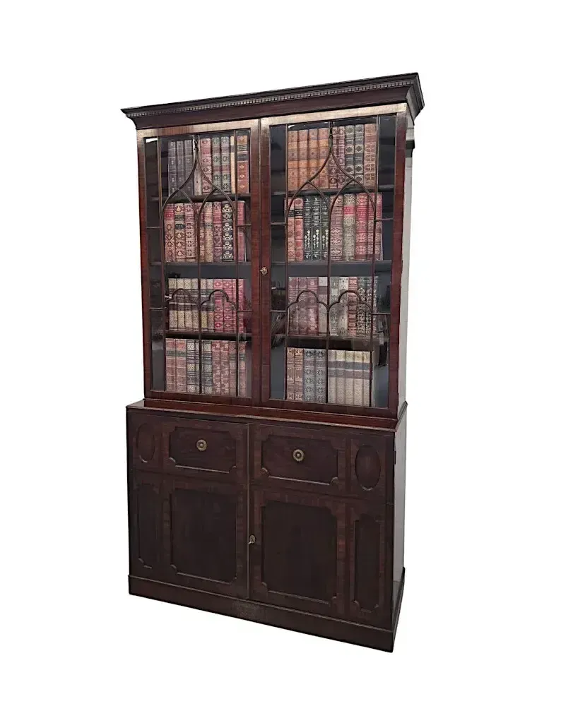 A Very Fine Large Early 19th Century Two Door Bookcase photo Furniture
