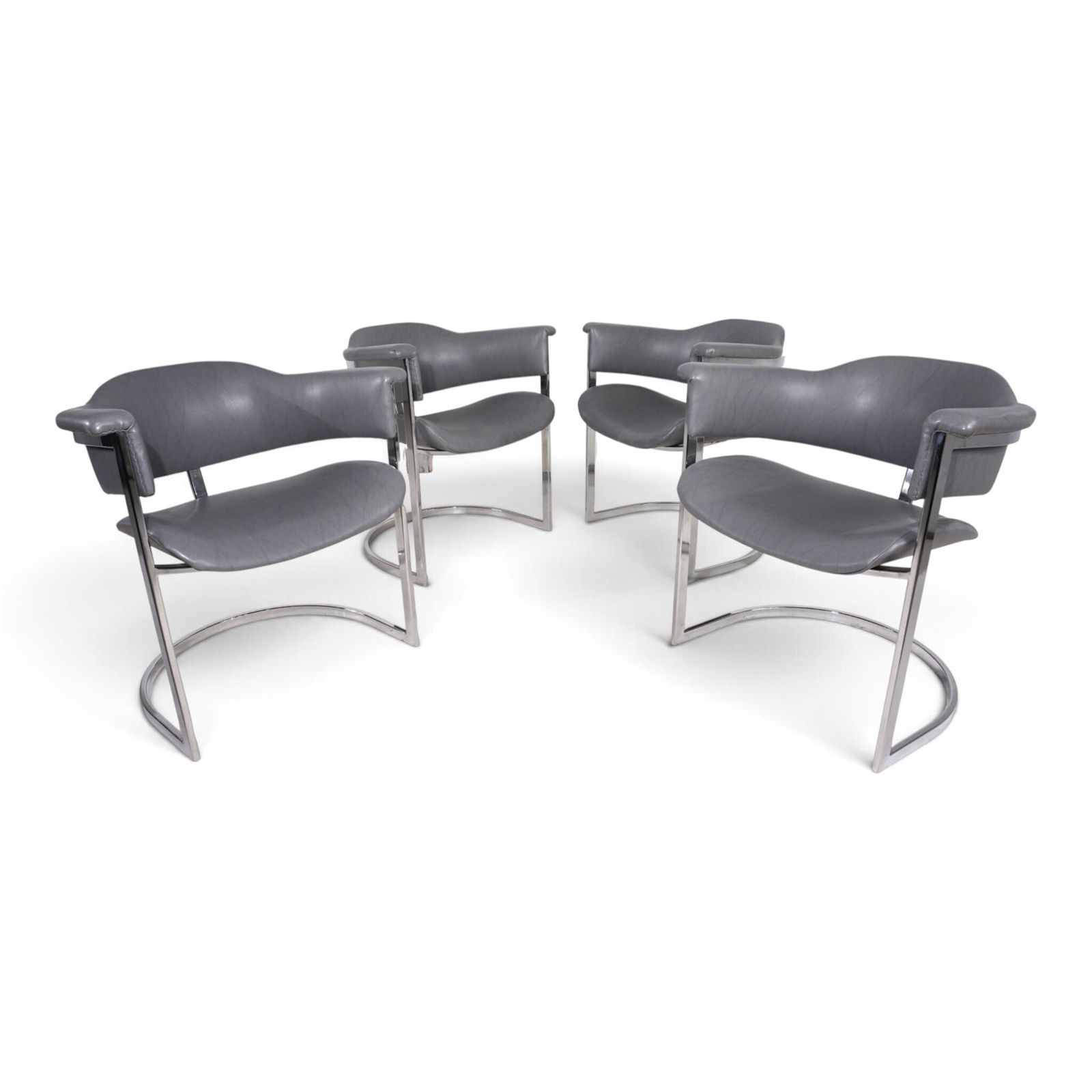 Meubels Set van 4 eetkamerstoelen van Vittorio Introini voor Mario Sabot, 1970 photo