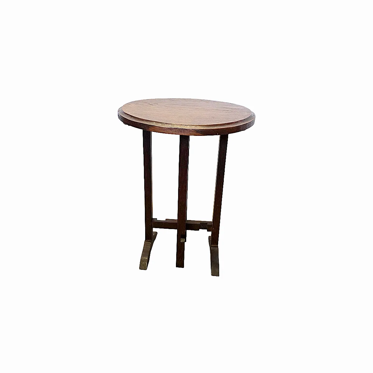 Ancienne table d'appoint pliante en chêne français, Mid-Century photo furniture