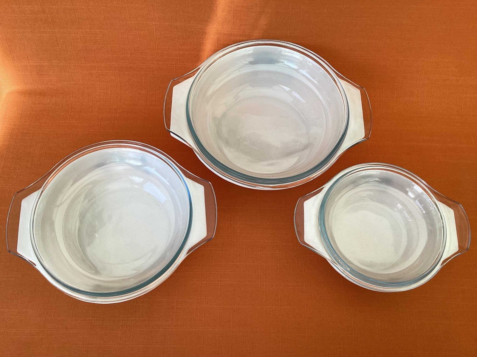 68.0 Set Of 3 Jaj Pyrex Autumn Glory Casserole Dishes With Lids, Graduating Sizes photo