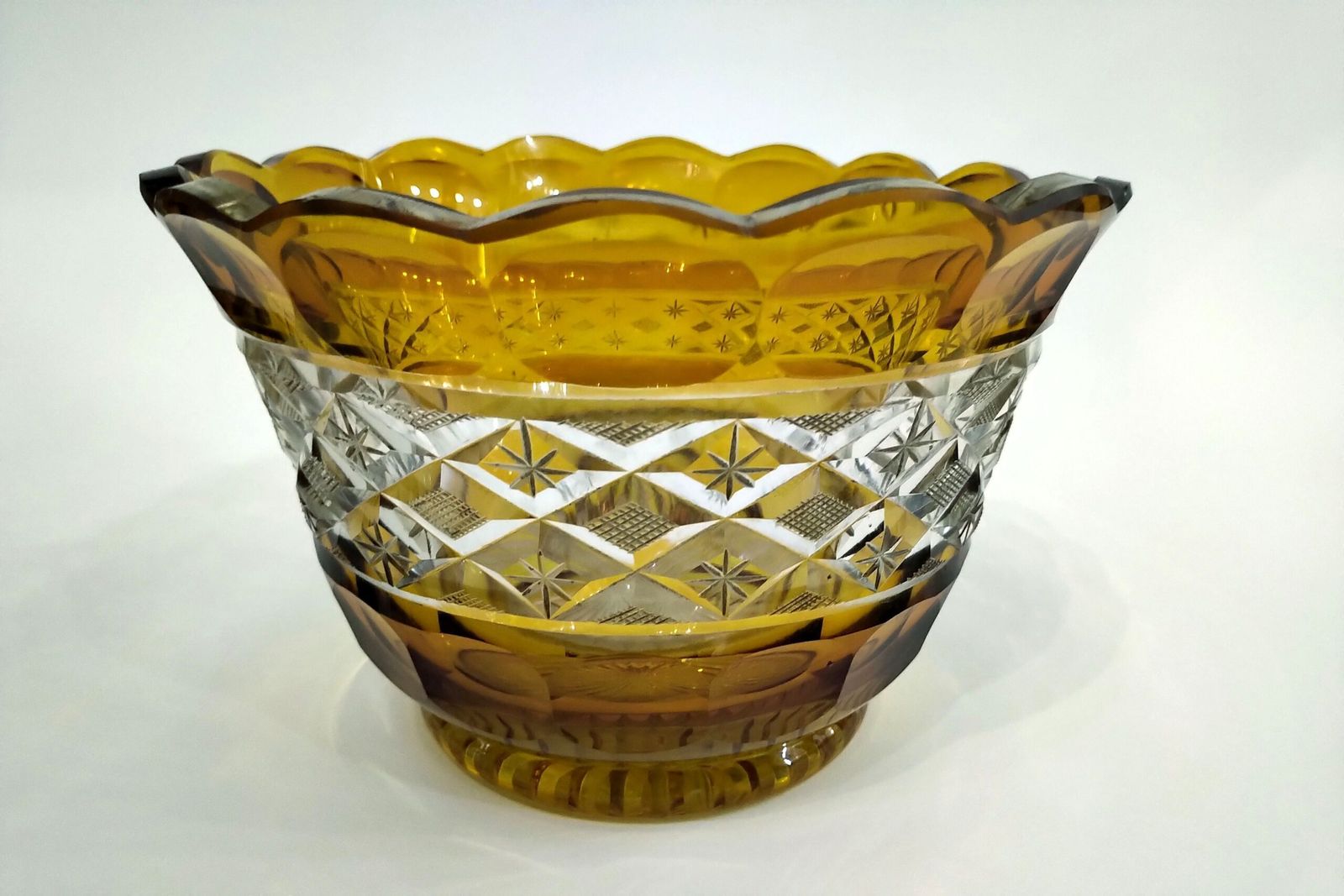 Cut Honey Glass Bowl