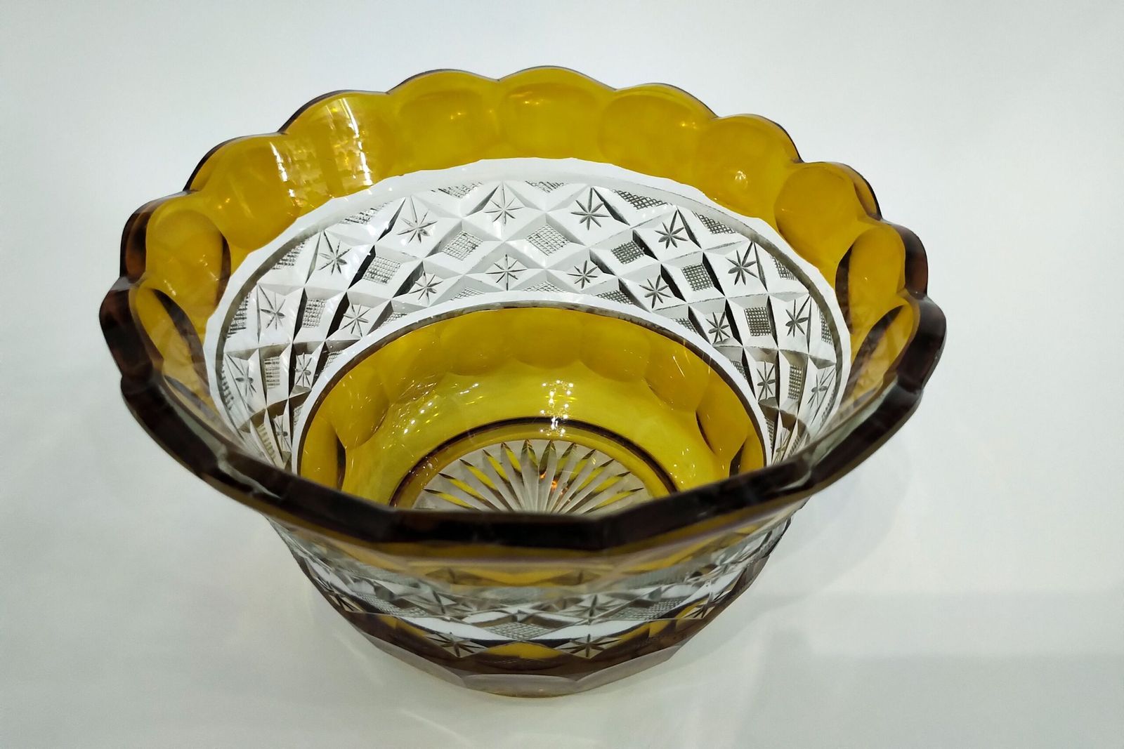 Cut Honey Glass Bowl photo vinterior