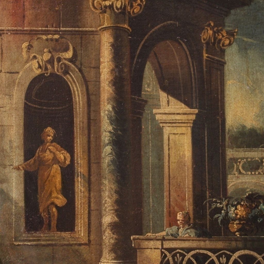 Architecturaal capriccio uit de 18e eeuw photo vintage