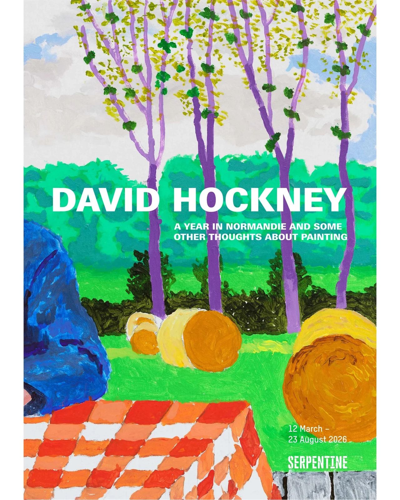 David Hockney Original Exhibition Poster   Jack Ransome Resting On An Orange And White Checkered Tablecloth (Detail), 2026