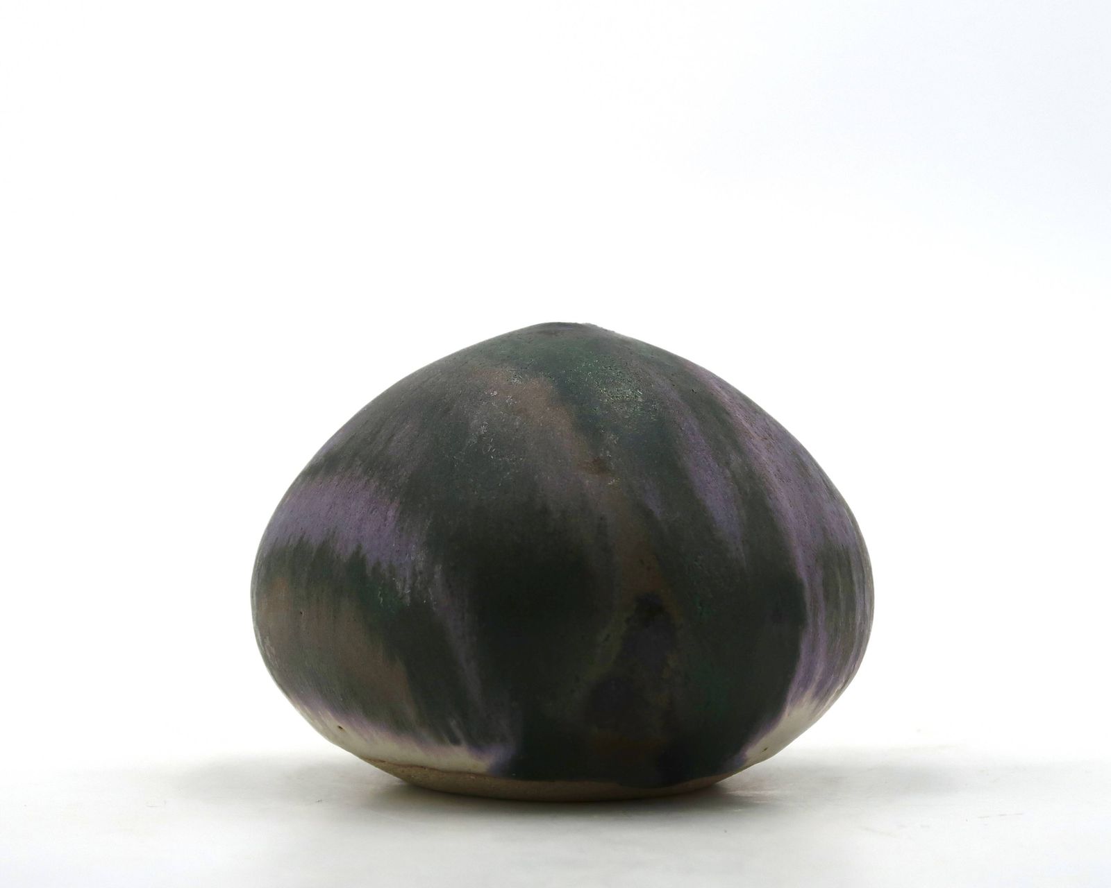 Round Soliflore Vase In Stoneware By Stella Bakatsi, Greek Ceramics From The 1970s. photo for sale