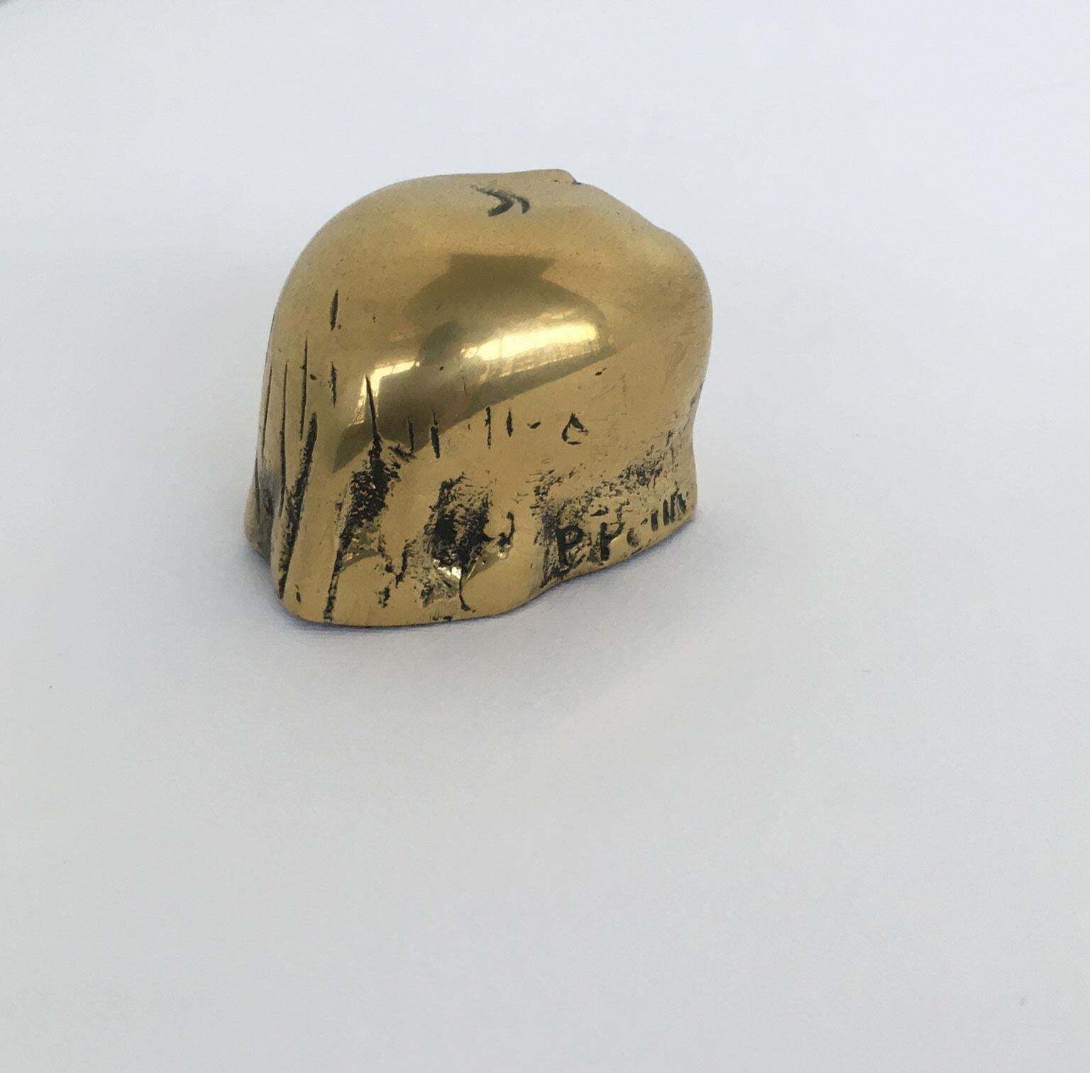 photo furniture Italy 1980 Bronze Abstract Sculpture Piero Perin Testina Little Head
