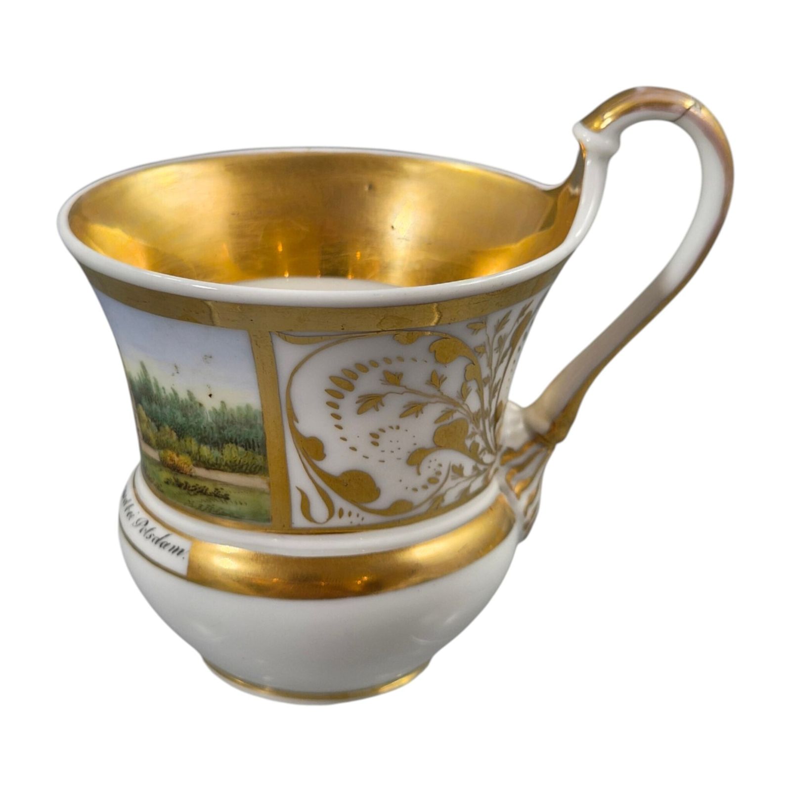 Royal Kpm Berlin Porcelain Tea Cup With Peacock Island View, C.1840 photo 300.0
