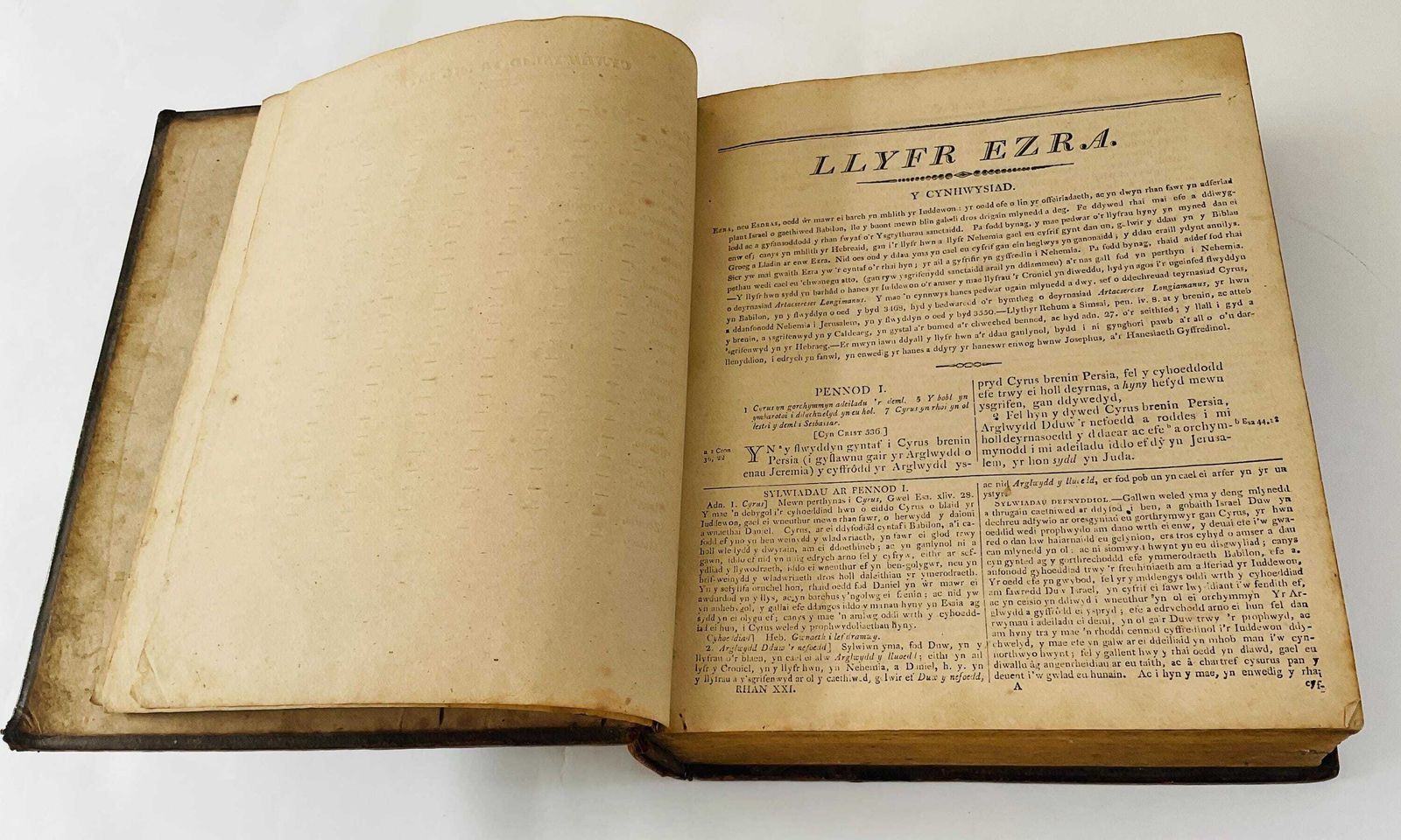 photo for sale Antique Welsh Family Bible From 1808, By Thomas Coke, Full Calf Binding