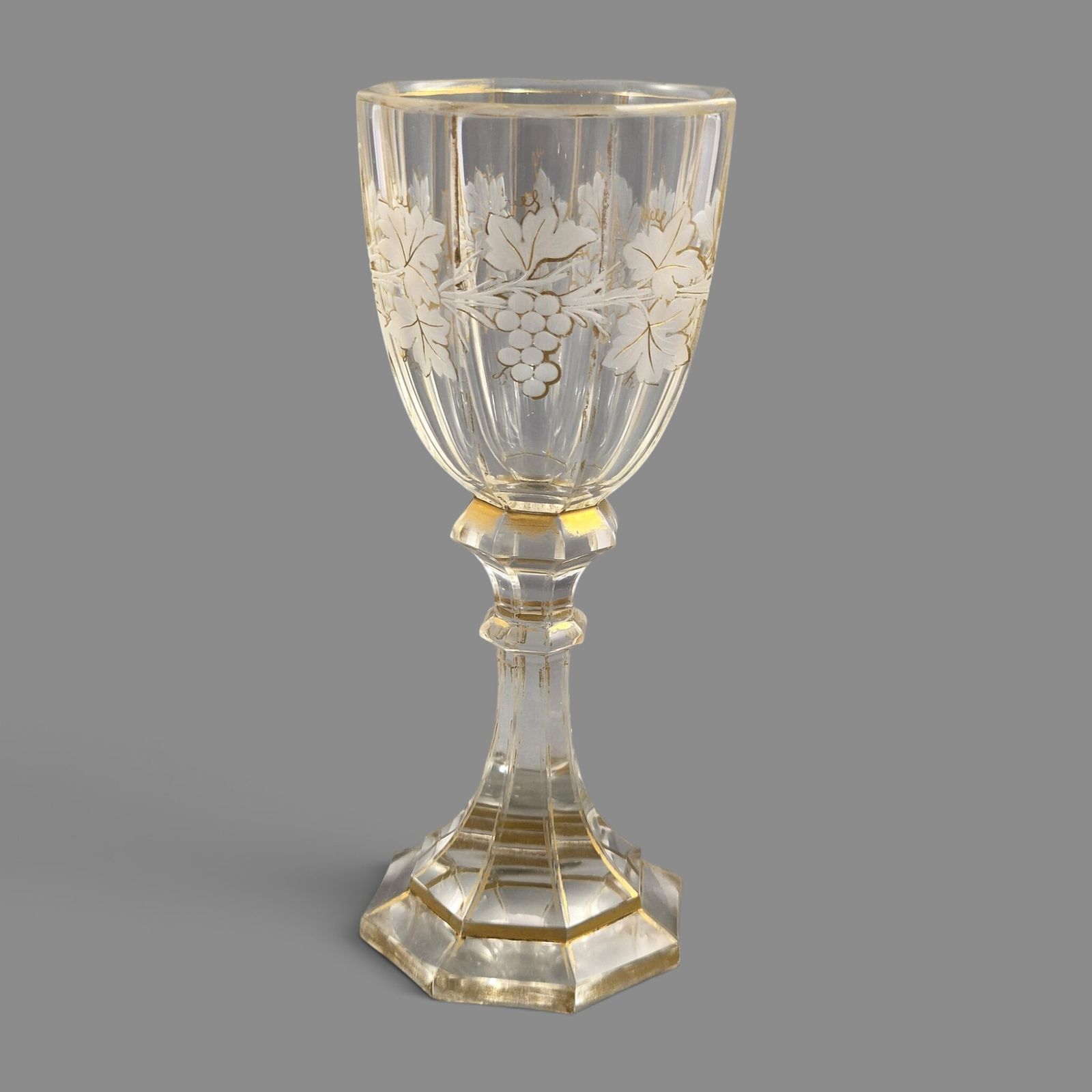 Early Moser Bohemian Cut Crystal Römer Goblet, C.1860 1875