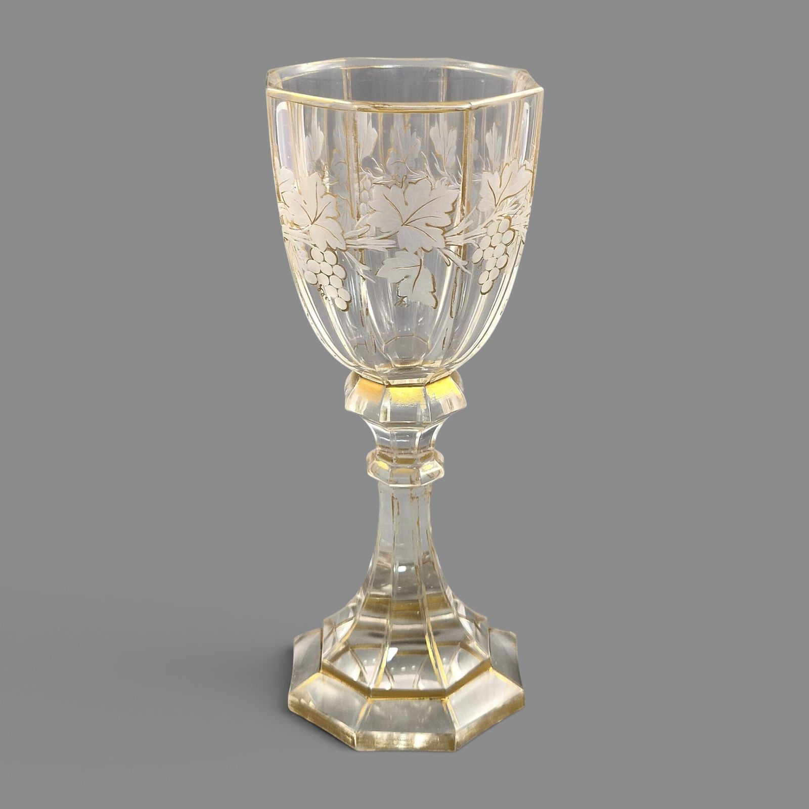 Vroeg Moser Boheems geslepen kristallen Römer, ca. 1860-1875 photo vinterior