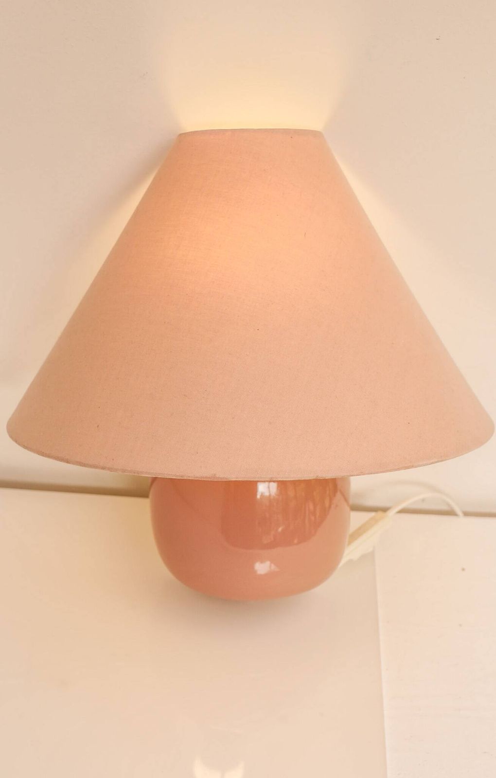 Vintage Ikea 80s Sconce. A Wall Mounted Lamp Classic Semi Round In Pink photo Lighting