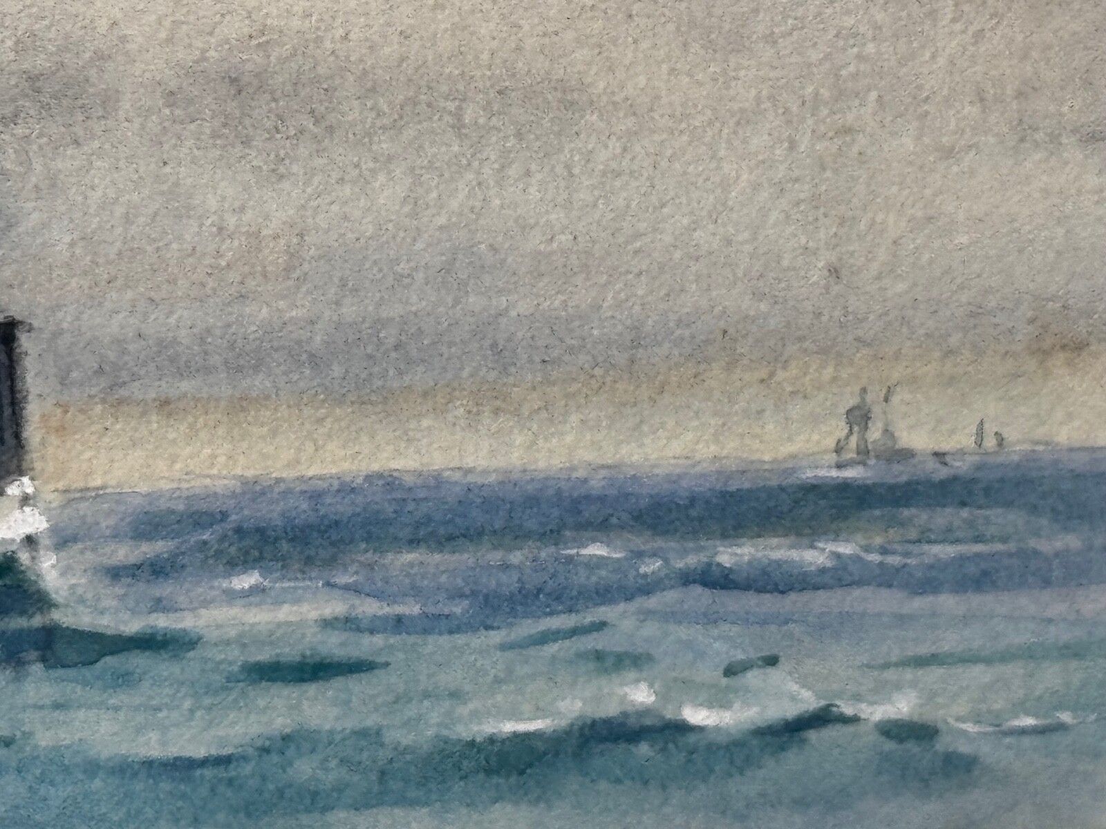 photo for sale Frank Watson Wood Hms London 1914 Ww1 Royal Navy Watercolour Painting C1915