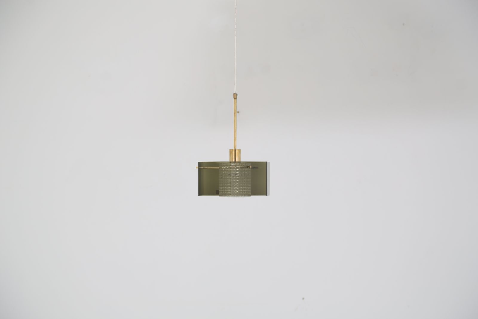 Suspension hexagonale en verre vert fumé et verre transparent vintage par Carl Fagerlund pour Orrefors, années 1960. photo furniture